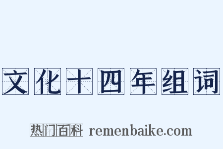 文化十四年组词是什么意思的图片